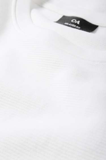 Hommes - T-shirt - relaxed fit - côtelé - blanc