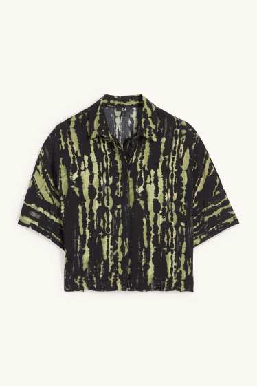 Dona - Brusa - estampada - verd fosc / negre