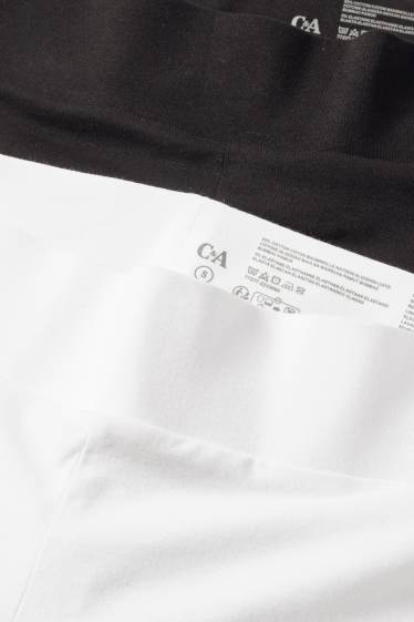 Dames - Set van 2 - basic capri-legging - zwart / wit