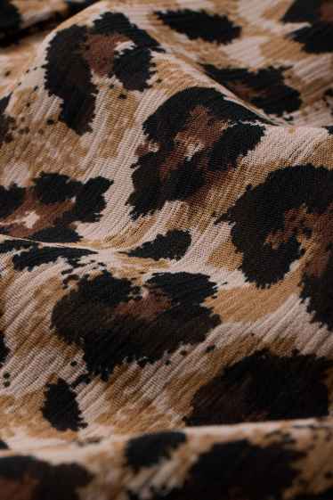 Damen - Bluse - Leo-Print - beige / braun