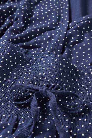 Femmes - Pyjashort d’allaitement - à pois - bleu foncé