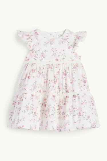 Bébés filles - Robe pour bébé - à fleurs - blanc crème