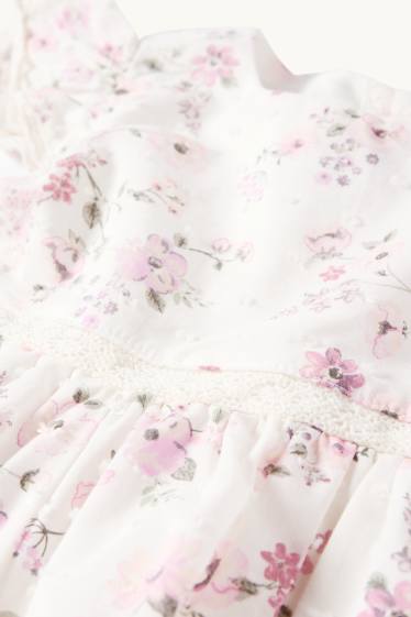 Bébés filles - Robe pour bébé - à fleurs - blanc crème