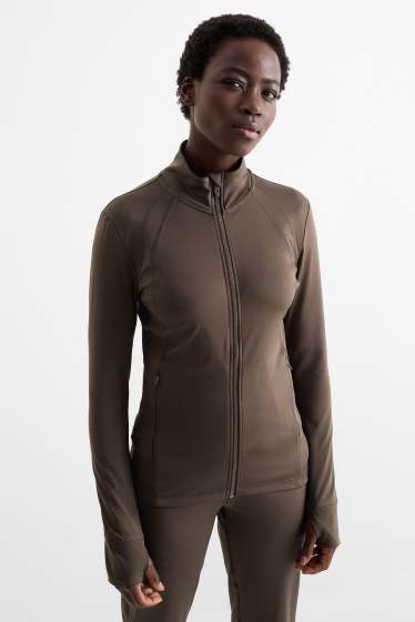 Femmes - Veste de sport - 4-Way-Stretch - protection UV - marron foncé
