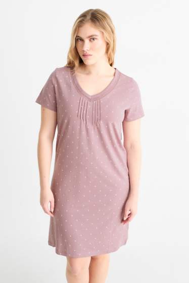 Femmes - Chemise de nuit - à motif - rose foncé