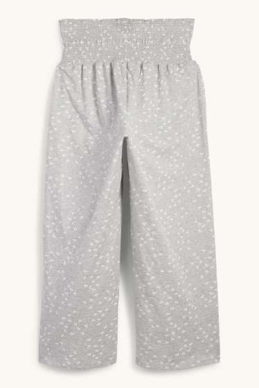 Damen - Umstands-Pyjamahose - gemustert - hellgrau