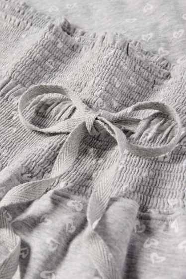 Damen - Umstands-Pyjamahose - gemustert - hellgrau