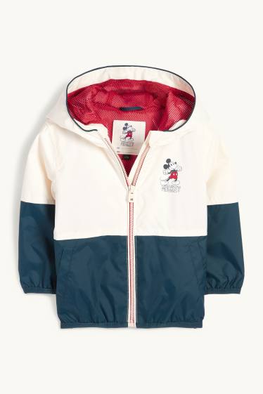 Baby Jungen - Micky Maus - Baby-Jacke mit Kapuze - wasserabweisend - dunkelblau