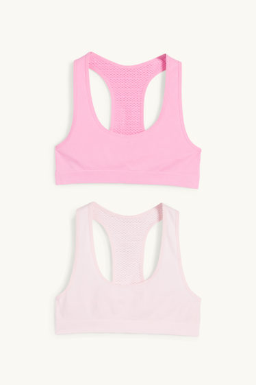 Kinder Mädchen - Multipack 2er - Bustier - rosa
