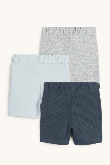 Baby Boys - Multipack of 3 - baby shorts - textured - light blue