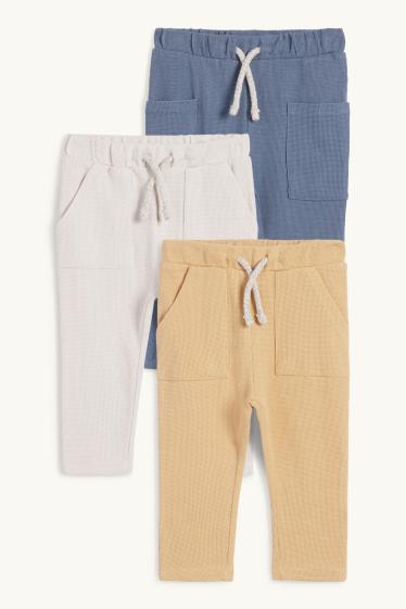 Baby Jungen - Multipack 3er - Baby-Hose - strukturiert - gelb