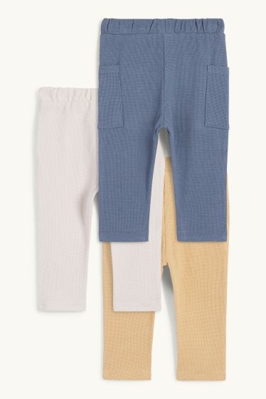 Baby Jungen - Multipack 3er - Baby-Hose - strukturiert - gelb