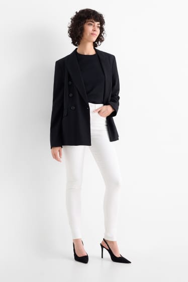 Donna - Jeggings - vita alta - bianco