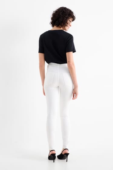 Donna - Jeggings - vita alta - bianco