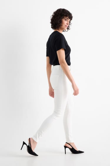 Donna - Jeggings - vita alta - bianco