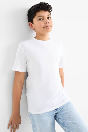 Kinder Buben - Multipack 2er - Kurzarmshirt - weiß
