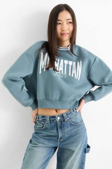 Femmes - Sweat court - bleu