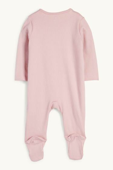 Bébés filles - Disney - pyjama bébé - côtelé - rose