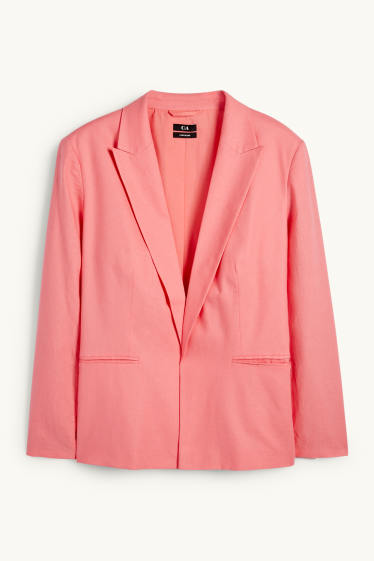 Femei - Blazer lung - relaxed fit - amestec de in - roz melanj