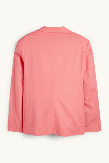 Femei - Blazer lung - relaxed fit - amestec de in - roz melanj