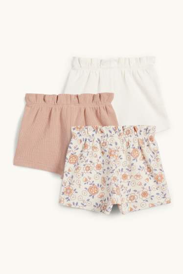Baby Girls - Multipack of 3 - floral - baby shorts - textured - cremewhite
