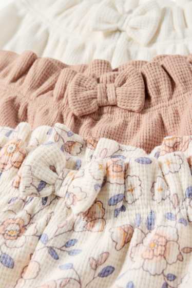 Baby Girls - Multipack of 3 - floral - baby shorts - textured - cremewhite
