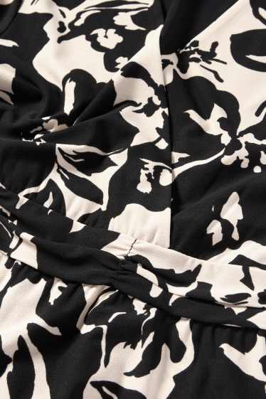 Donna - Vestito fit & flare - a fiori - nero / beige