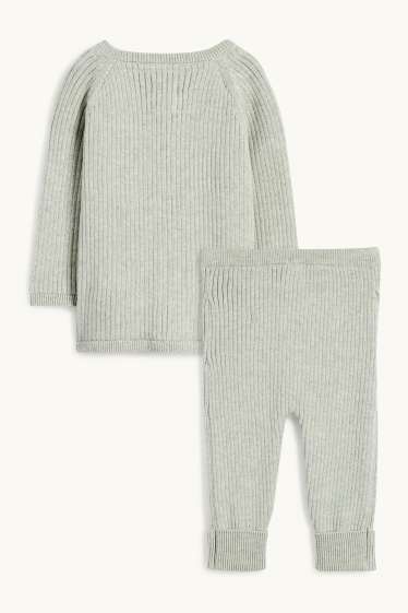 Unisex - Baby-Outfit - gerippt - 2 teilig - mintgrün