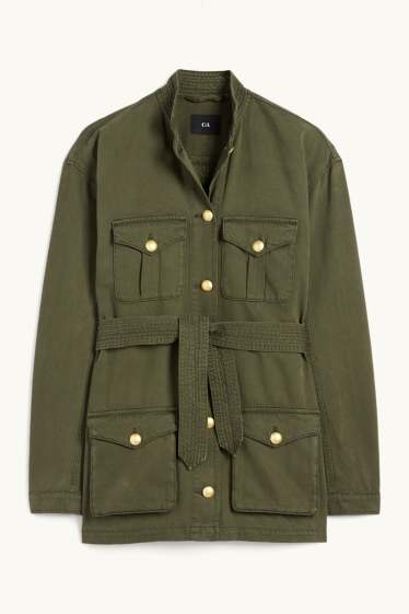 Damen - Safari-Jacke - dunkelgrün