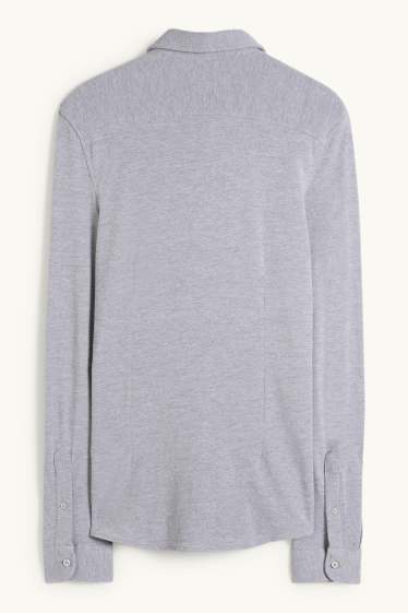 Hommes - Chemise - slim fit - col cutaway - gris