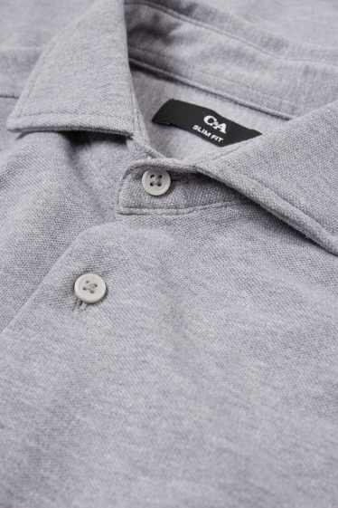 Hommes - Chemise - slim fit - col cutaway - gris