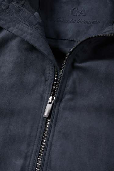 Heren - Blouson - imitatiesuède - donkerblauw