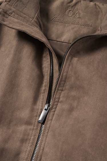 Men - Bomber jacket - faux leather - brown