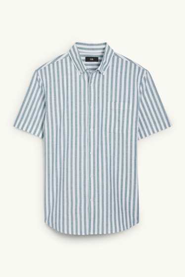 Herren - Hemd - Regular Fit - Button-down - gestreift - dunkelgrün