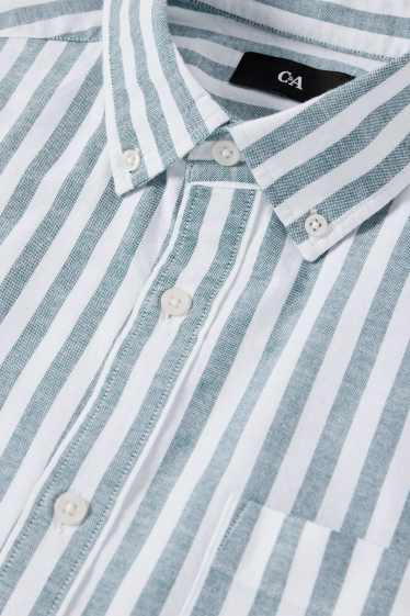 Herren - Hemd - Regular Fit - Button-down - gestreift - dunkelgrün