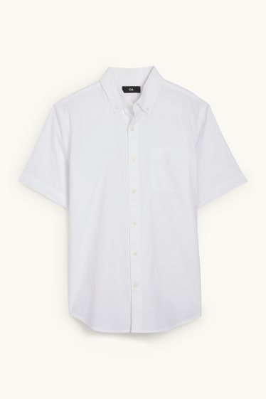 Herren - Oxford-Hemd - Regular Fit - Button-down - weiß