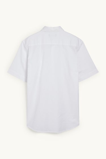 Herren - Oxford-Hemd - Regular Fit - Button-down - weiß