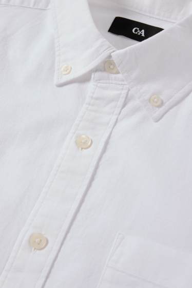 Herren - Oxford-Hemd - Regular Fit - Button-down - weiß