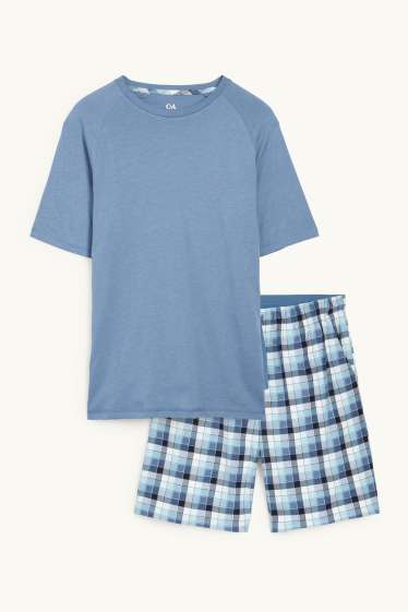 Herren - Shorty-Pyjama - blau