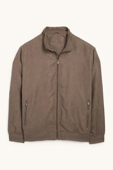 Home - Caçadora - pell girada sintètica - marró