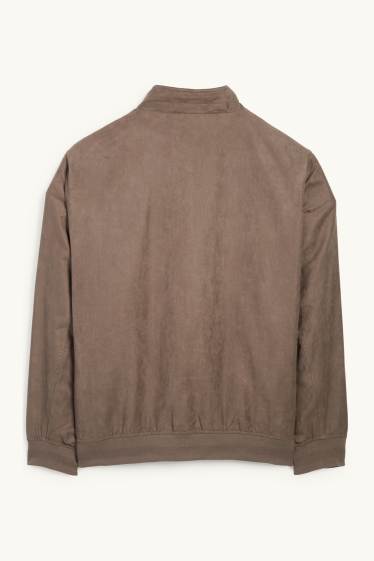 Home - Caçadora - pell girada sintètica - marró