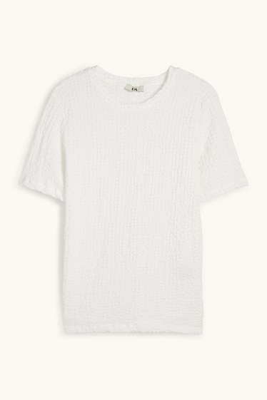 Dámské - Tričko - regular fit - strukturované - bílá