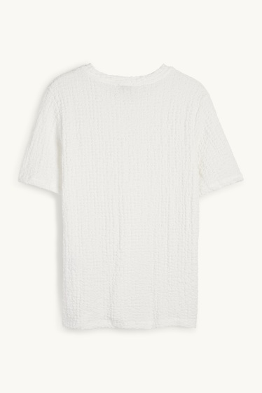 Dámské - Tričko - regular fit - strukturované - bílá