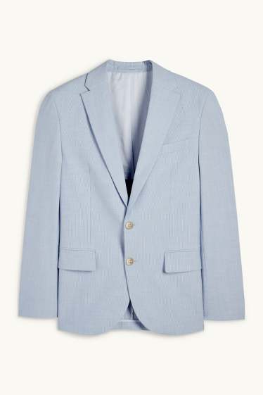 Hommes - Veste de costume - slim fit - Flex - à rayures - bleu clair
