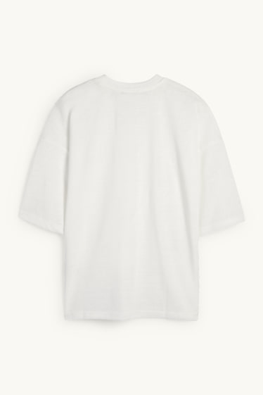 Dámské - Tričko - oversized - bílá