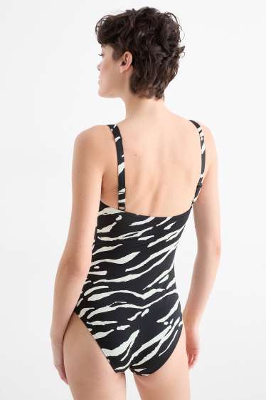 Dames - Badpak met plooiing - voorgevormd - LYCRA® XTRA LIFE™ - zwart