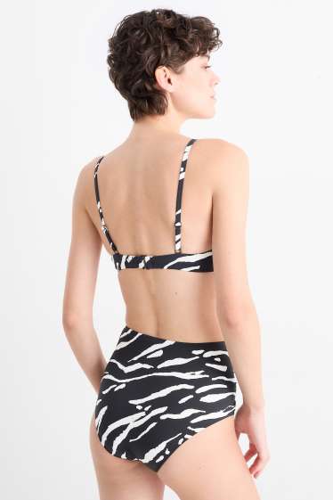 Dames - Bikinibroek - high waist - LYCRA® XTRA LIFE™ - met patroon - zwart