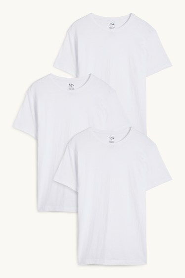 Herren - Multipack 3er - Unterhemd - weiß
