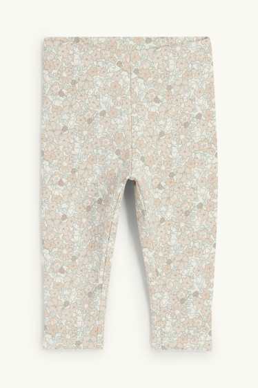 Bebés niñas - Florecitas - leggings térmicos para bebé - blanco roto