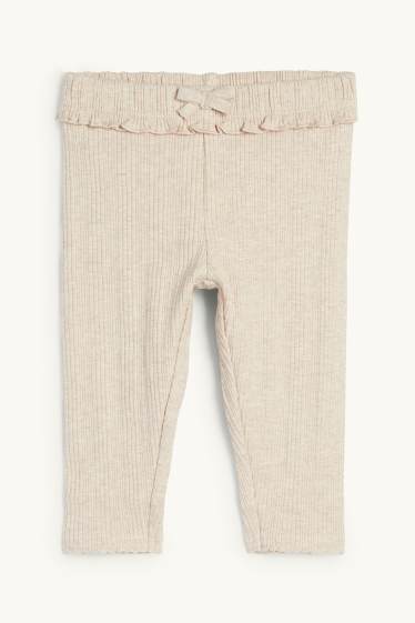 Neonate - Leggings per neonati - a coste - beige chiaro